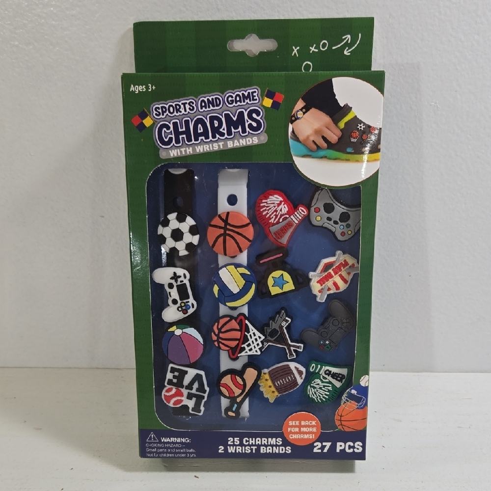 Sports and Game Charms Crocs with Wrist Bands Multicolor